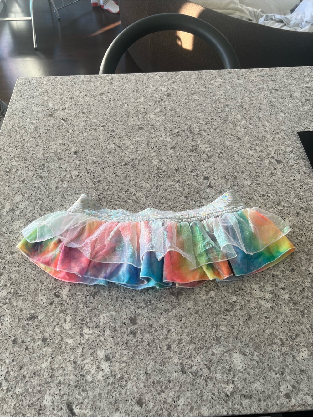 iHeartRaves Vintage Pastel Rainbow Ruffle Tulle Micro Skirt - Halloween Rave